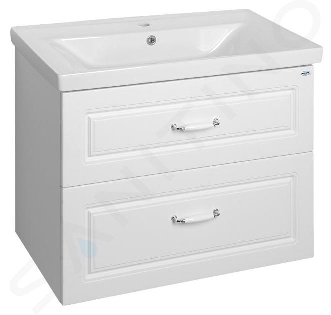 Aqualine Favolo - Mueble de lavabo 87x60x45 cm, 2 cajones, blanco mate FV290