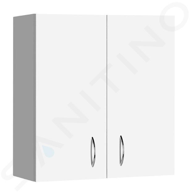 Aqualine Simplex Eco - Felső szekrény 600x600x238 mm, 2 ajtóval, fehér színben SIME535