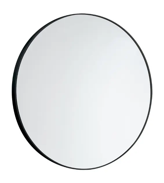 Aqualine - Miroir, diamètre 60 cm, noir mat 6000