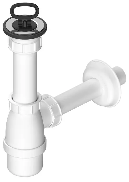 Bruckner Akcesoria - Syfon zlewowy 1 1/4, wylot i wtyczka, korek 40 mm, biały 151.112.0