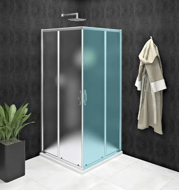 Levně Gelco Sigma - Sprchové dveře Simply dvoudílné 88-90 cm, Coated Glass, lesklý hliník/sklo Brick GS2490