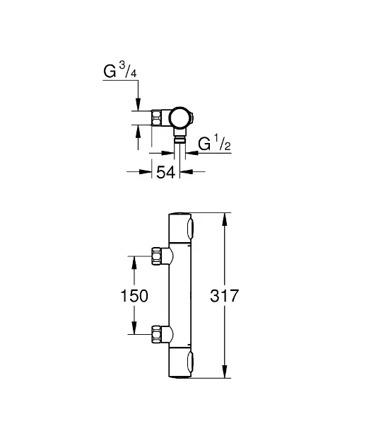 Grohe Precision Flow - Grifo termostático de ducha, cromo 34799000