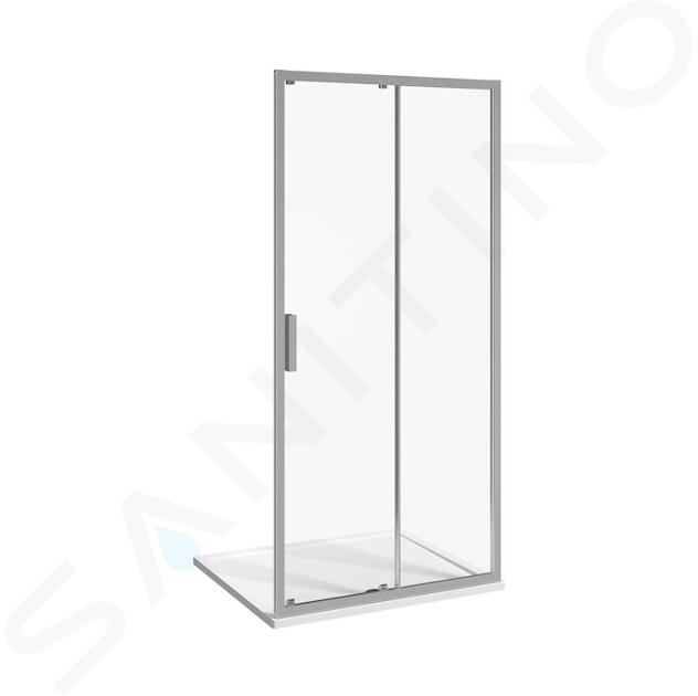 Jika Nion - Ușă de duș din două părți S/D, 1000 mm, Jika perla Glass, argintiu/sticlă transparentă H2422N30026681