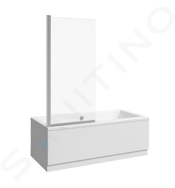 Jika Nion - Schermo da bagno monoblocco L/P, 75x150 cm, Jika perla Glass, argento/vetro artico H2572N50026661