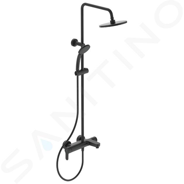 Ideal Standard Cerafine O - Conjunto de ducha con grifo de bañera, 200 mm, 1 chorro, negro BC525XG