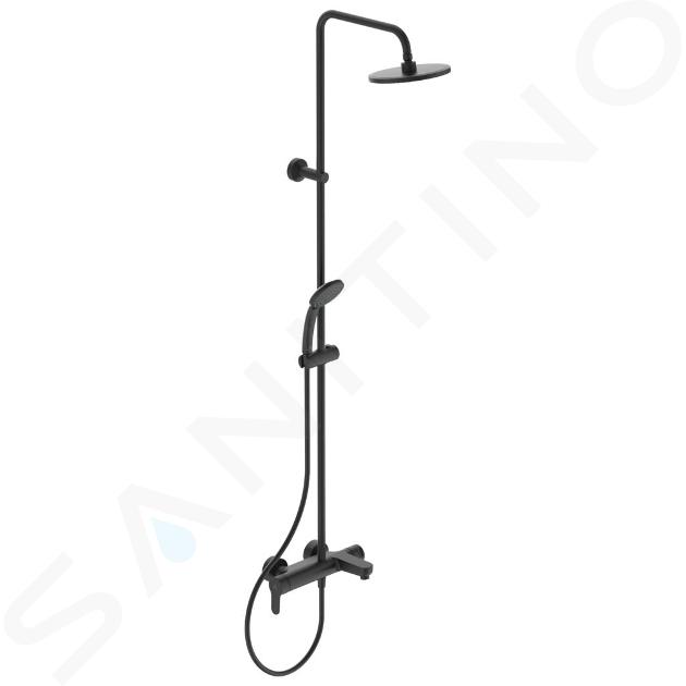 Ideal Standard Cerafine O - Set de douche avec mitigeur de baignoire, diamètre 200 mm, 1 jet, noir BC749XG