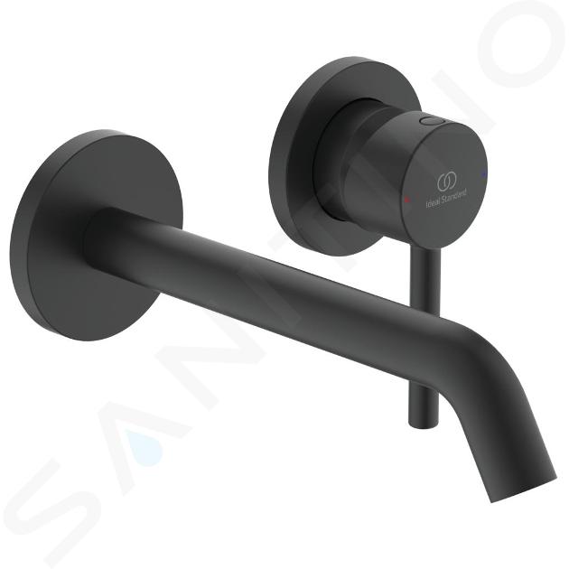 Ideal Standard CeraLine - Grifo empotrado de lavabo, instalación de 2 orificios, negro A6938XG