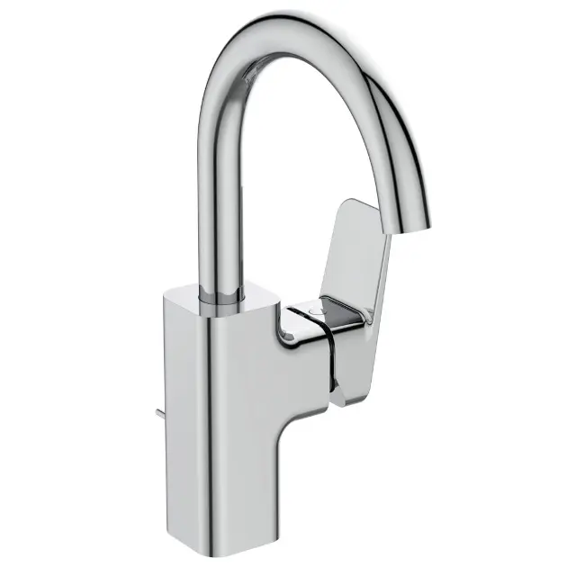 Ideal Standard CeraPlan - Miscelatore per lavabo, con braccio di erogazione girevole e sistema di scarico, cromo BD235AA