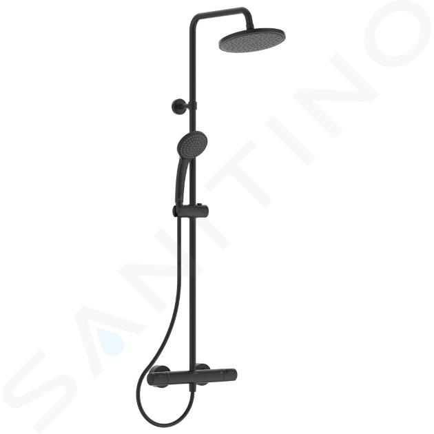 Ideal Standard CeraTherm - Set de douche T25 avec thermostat, diamètre 20 cm, 1 jet, noir A7545XG