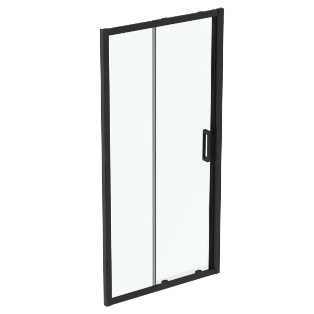 Ideal Standard Connect 2 - Porte de douche coulissante, en deux parties, 140 cm, noir/verre transparent K9278V3