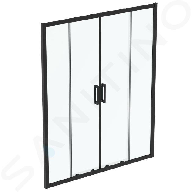 Ideal Standard Connect 2 - Schuif douchedeur, 4-delig, 160 cm, zwart/helder glas K9282V3