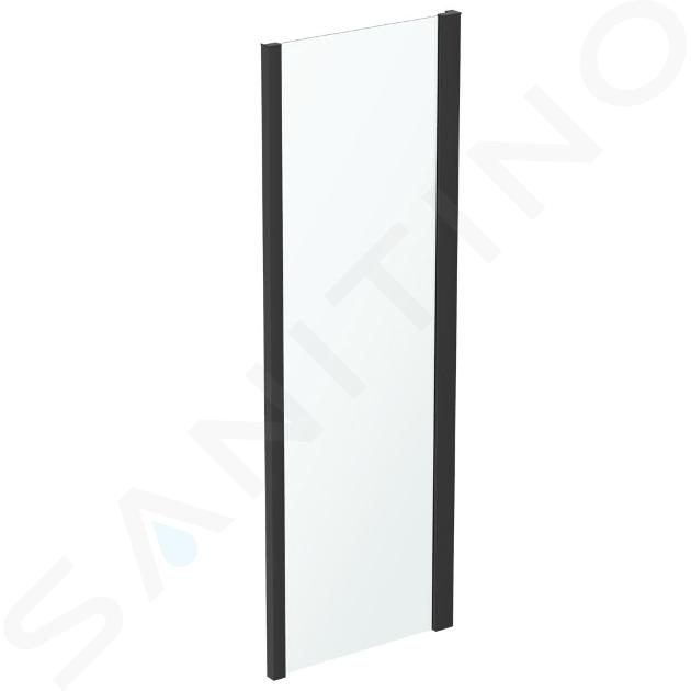 Ideal Standard Connect 2 - Mampara fija lateral para ducha 700 mm, negro/cristal transparente K9297V3