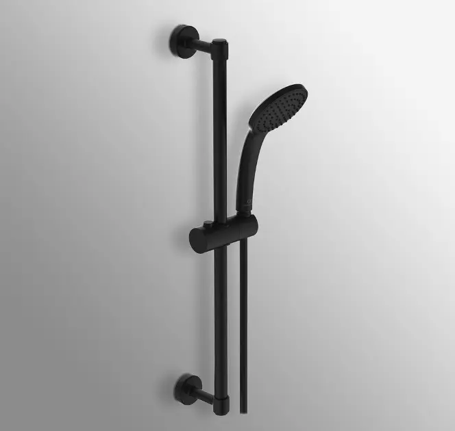 Set douchekop 15cm met flexibele doucheslang 1,5m zwart doucheset handdouche doucheslang slang douchekop douchekop met 5 instelbare straalsoorten