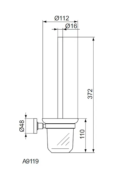 Ideal Standard IOM - Scopino WC con supporto, nero/vetro satinato A9119XG