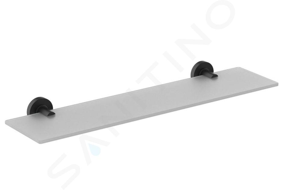 Ideal Standard IOM - Mensola, lunghezza 520 mm, nero/vetro satinato A9124XG