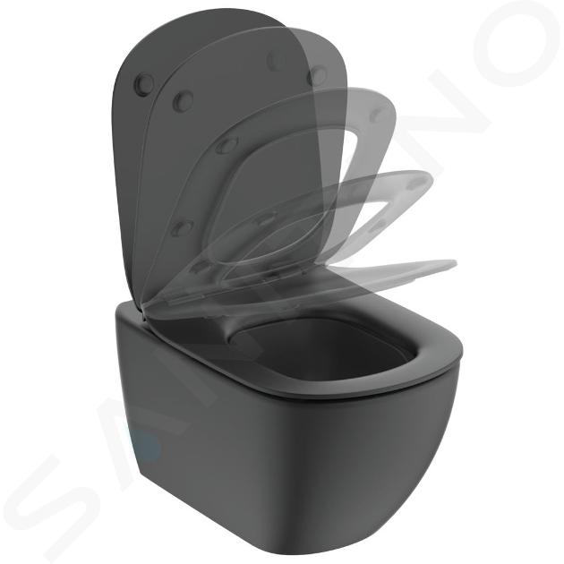 Ideal Standard Tesi - Abattant WC ultra plat, softclose,noir T3527V3