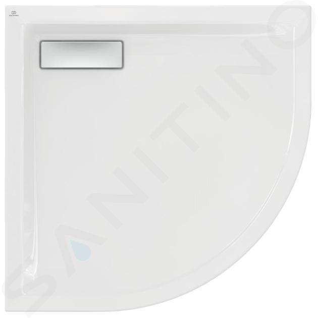 Ideal Standard Ultra Flat New - Receveur de douche, quart de cercle 800x800 mm, blanc T449101