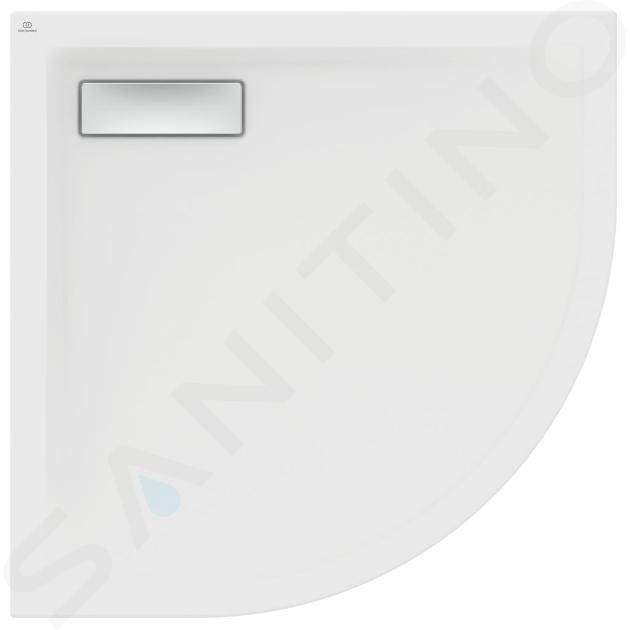 Ideal Standard Ultra Flat New - Piatto doccia, quarto di cerchio 80x80 cm, bianco opaco T4491V1