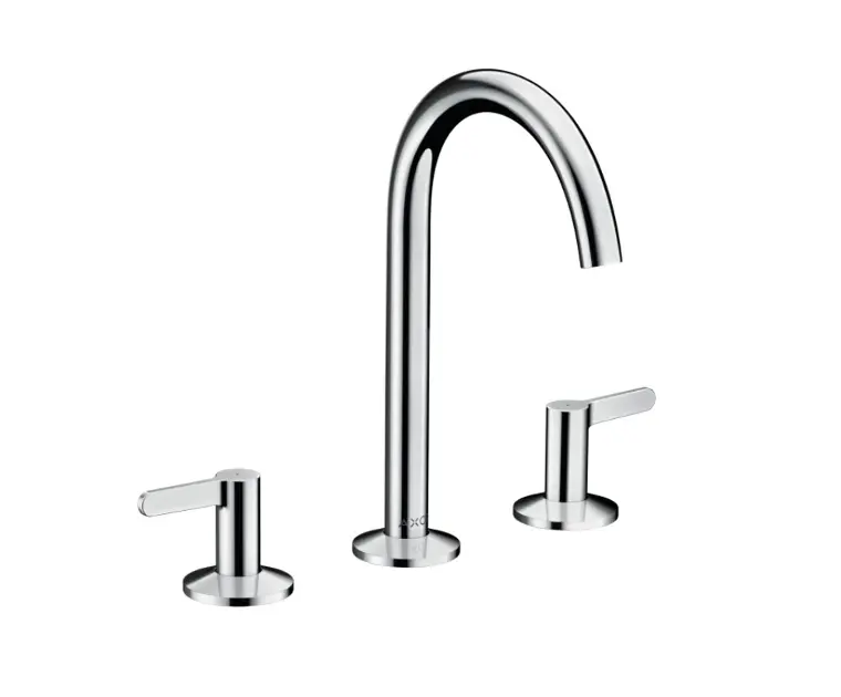 Levně Axor One - Umyvadlová baterie s výpustí Push-Open, 3-otvorová instalace, EcoSmart, chrom 48050000