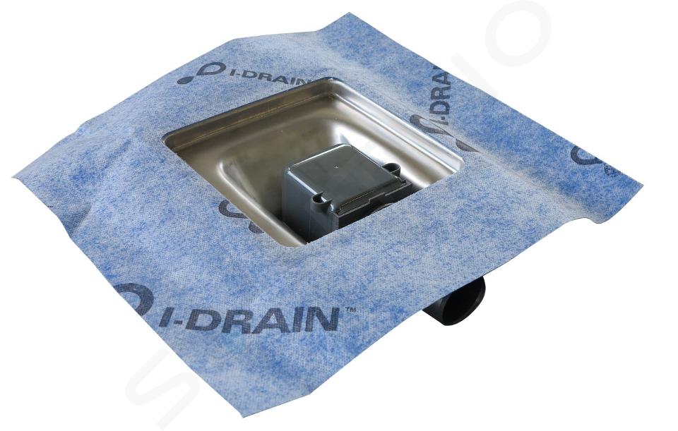 I-Drain Square - Odpływ podłogowy ze stali nierdzewnej Liniowy, 15x15 cm ID4MSQ0150