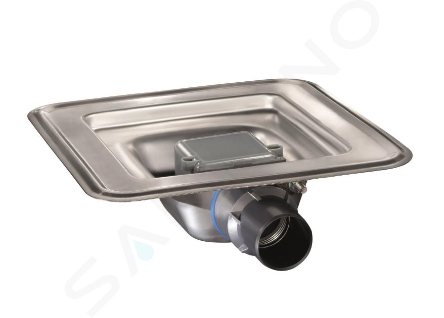 I-Drain Square - Scarico a pavimento in acciaio inox Basic, 15x15 cm ID4ZSQ0150