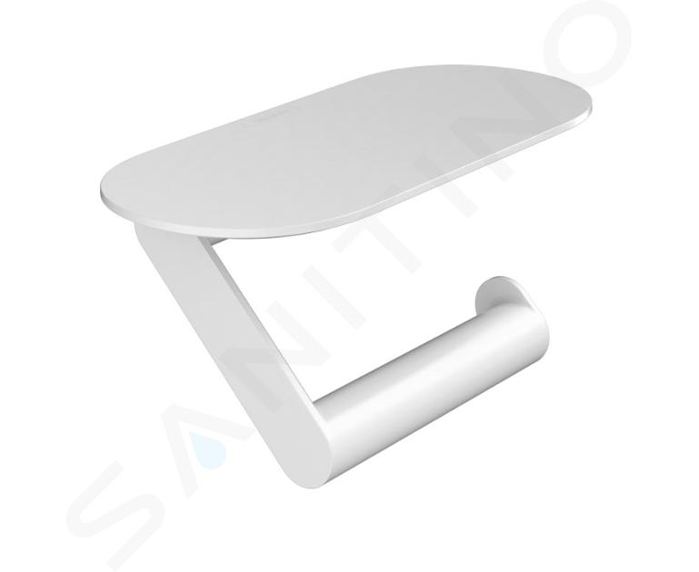 Hansgrohe WallStoris - Porte-papier toilette avec étagère, blanc mat 27928700