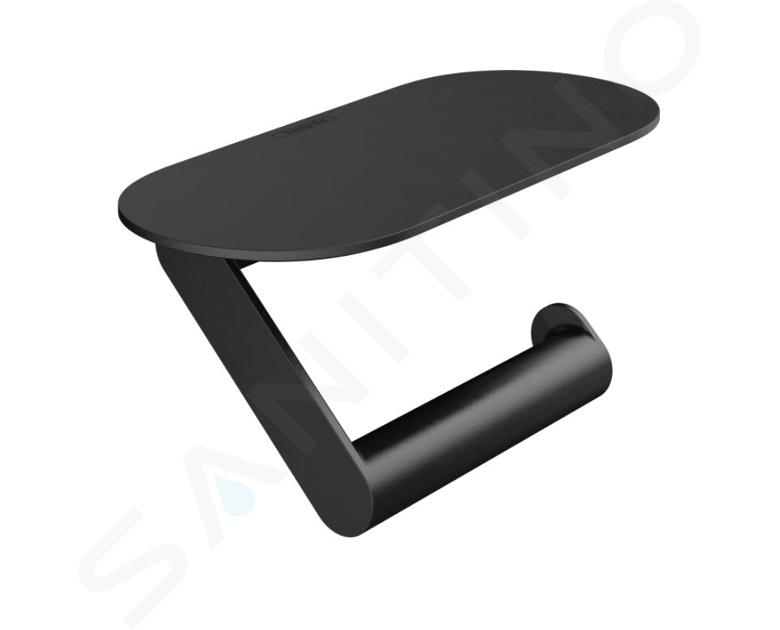 Hansgrohe WallStoris - Portarrollos con bandeja, negro matee 27928670