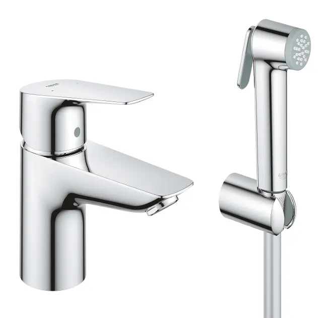Grohe BauEdge - Mitigeur de lavabo avec douchette de bidet, chrome 23757001
