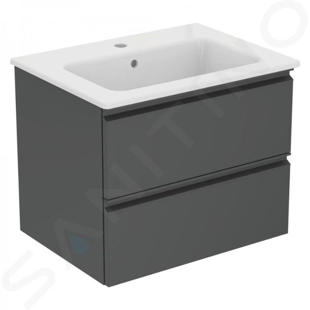 Ideal Standard Connect E - Mobiletto con lavabo, 625x470x505 mm, 2 cassetti, antracite K8698Y2