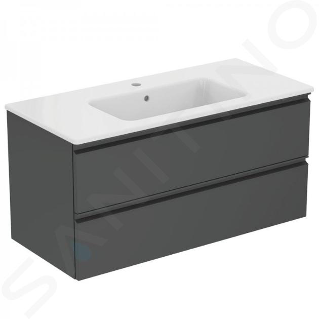 Ideal Standard Connect E - Wastafelkast met wastafel, 1015x465x505 mm, 2 laden, antraciet K8700Y2