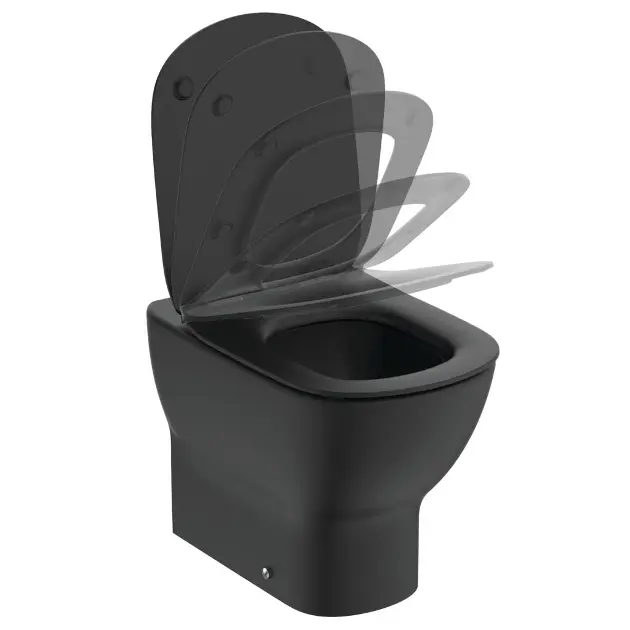 Ideal Standard Tesi - WC à poser avec abattant Soft-Close, évacuation  basse, AquaBlade, noir T3536V3