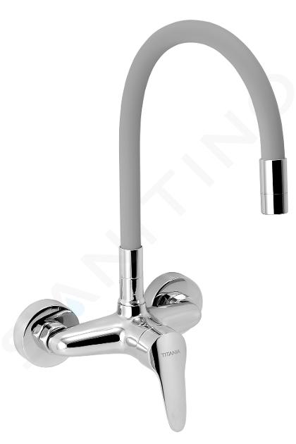 Novaservis Titania Iris New - Keukenkraan met flexibele arm, zilvergrijs/chroom 94480,0S