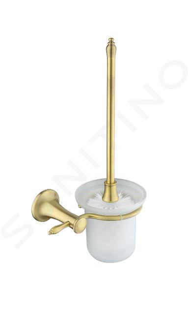 Novaservis Ferro Antica - Brosse de toilette murale avec support, verre dépoli/bronze AAI14BR