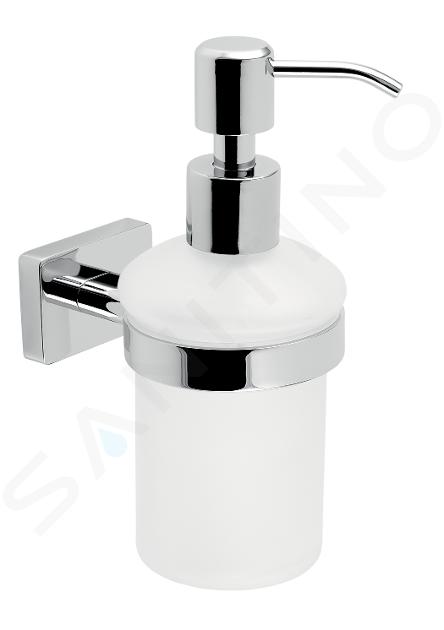 Novaservis Ferro Greta - Dispenser di sapone liquido con supporto, vetro opaco/cromo AGR34