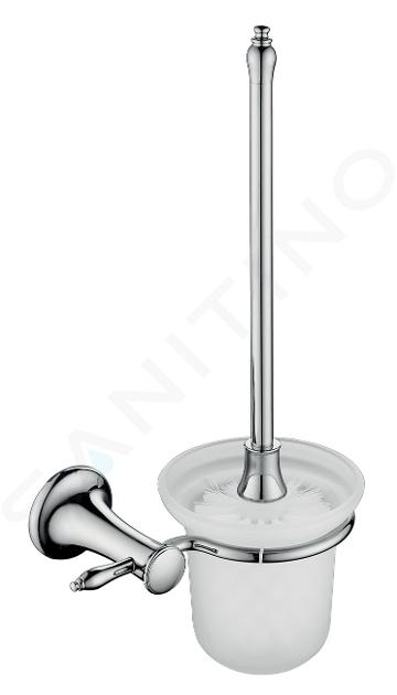 Novaservis Ferro Retro - Escobilla de WC de pared, con soporte, cristal mate/cromo ARE14