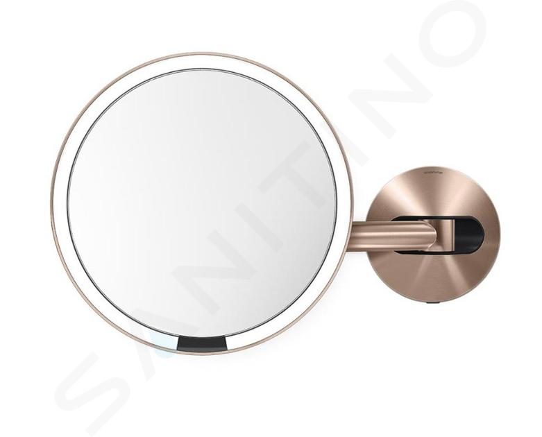 Simplehuman Miroirs cosmétiques - Miroir cosmétique mural avec capteur, rose gold ST3021