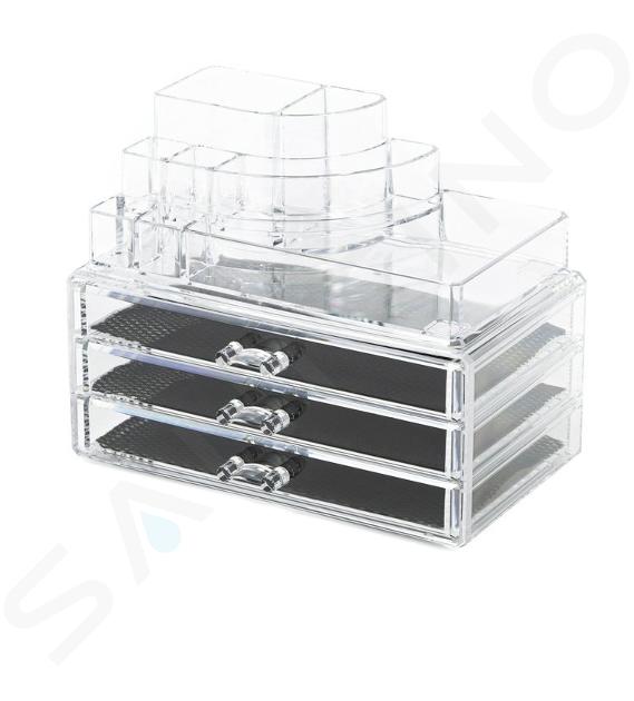Compactor Make-up organizer - Cosmetisch opbergdoosje 24x15x19 cm, doorzichtig plastic RAN5055