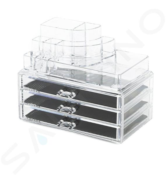 Compactor Organisateurs cosmétiques - Organiseur de cosmétiques 24x15x19 cm, plastique transparent RAN5055