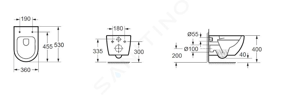 Paire de Sanitaires Suspendus sans rebord Emerald White avec abattant Slim  Soft Close inclus - Spazio