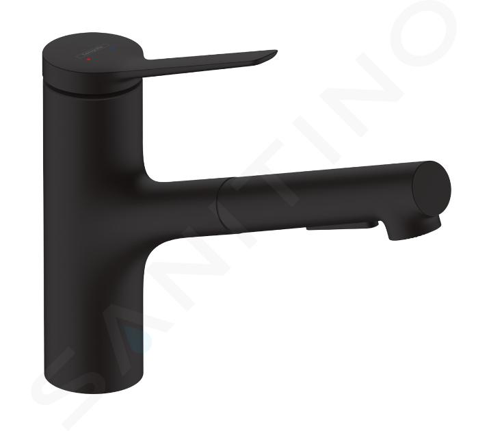 Hansgrohe Zesis M33 - Dřezová baterie 150, s výsuvnou sprškou, matná černá 74800670