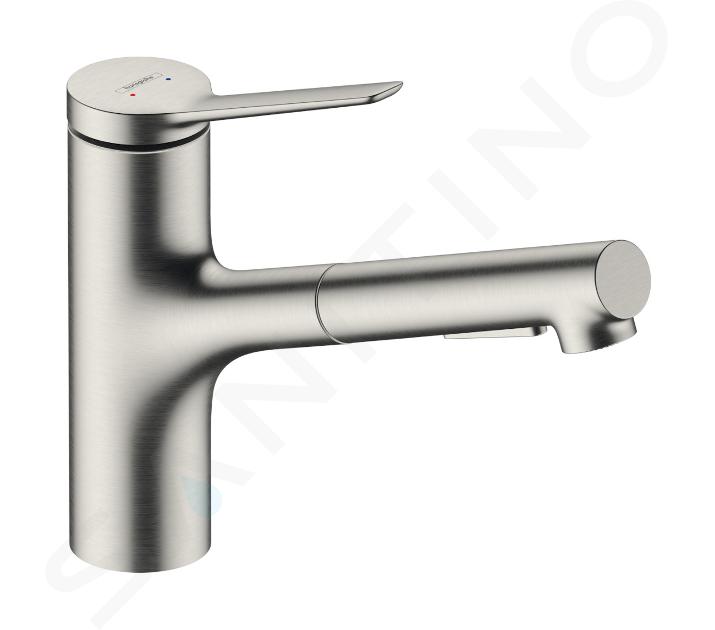 Hansgrohe Zesis M33 - Spültischarmatur 150, mit ausziehbarer Brause, Design Edelstahl 74800800