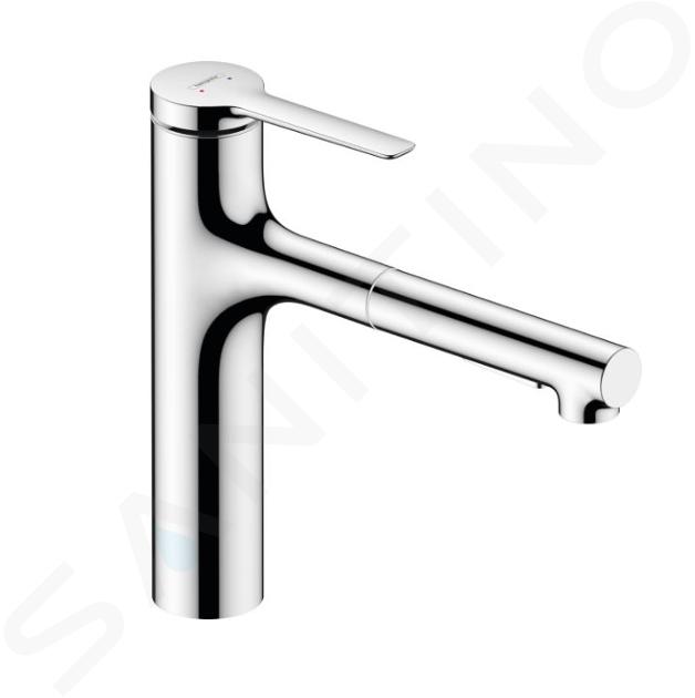 Hansgrohe Zesis M33 - Mitigeur d'évier 160, avec douchette extractible, chrome 74801000