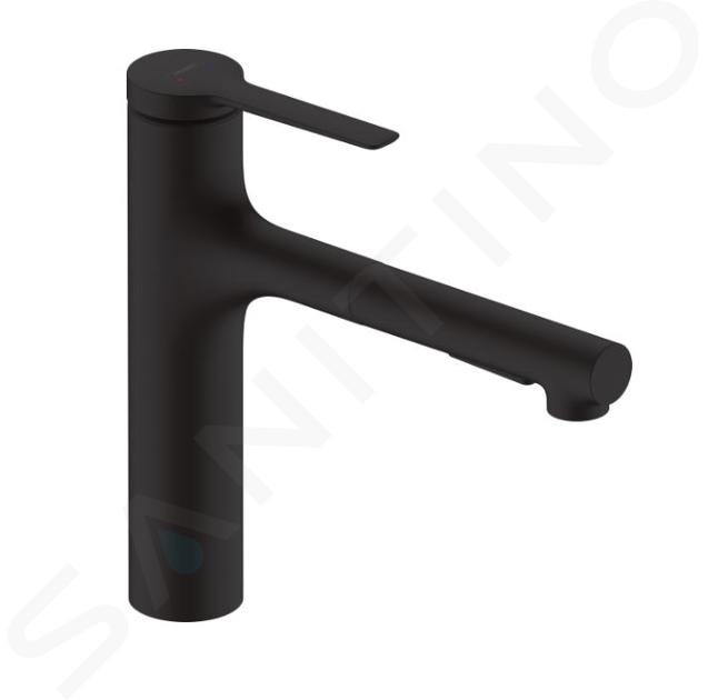 Hansgrohe Zesis M33 - Mitigeur d'évier 150, avec douchette extractible, noir  mat 74800670