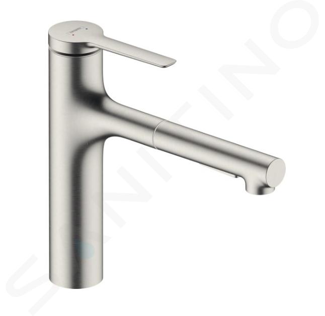 Hansgrohe Zesis M33 - Drezová batéria 160, s výsuvnou spŕškou, sBox lite, vzhľad nerezový 74804800