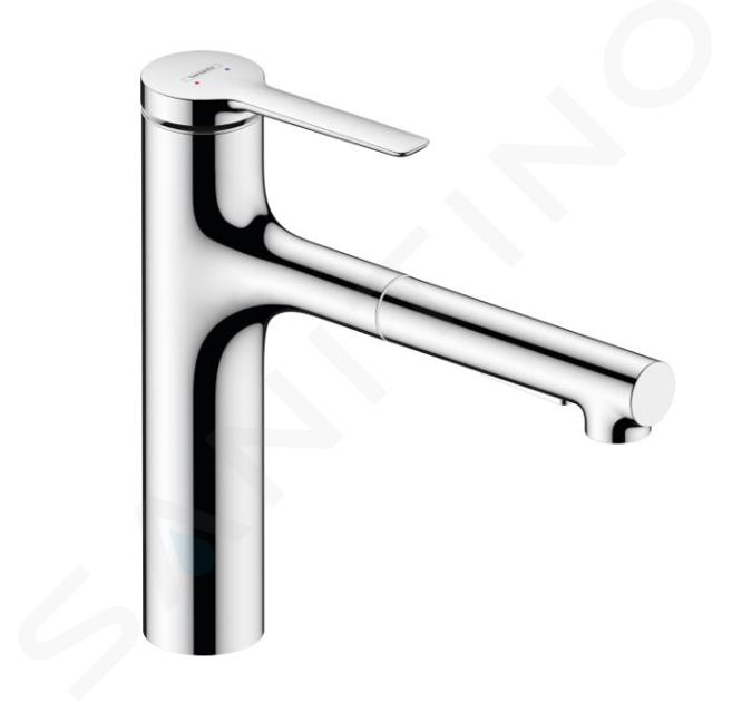 Hansgrohe Zesis M33 - Grifo de fregadero 160, con ducha extraíble, sBox lite, cromo 74804000