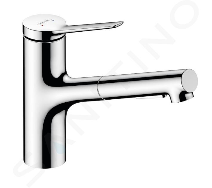 Hansgrohe Zesis M33 - Mitigeur d'évier 150, avec douchette extractible, EcoSmart, chrome 74810000