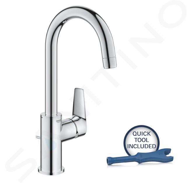 Grohe Start Edge - Mitigeur de lavabo avec bec rotatif et vidage, chrome 24201001