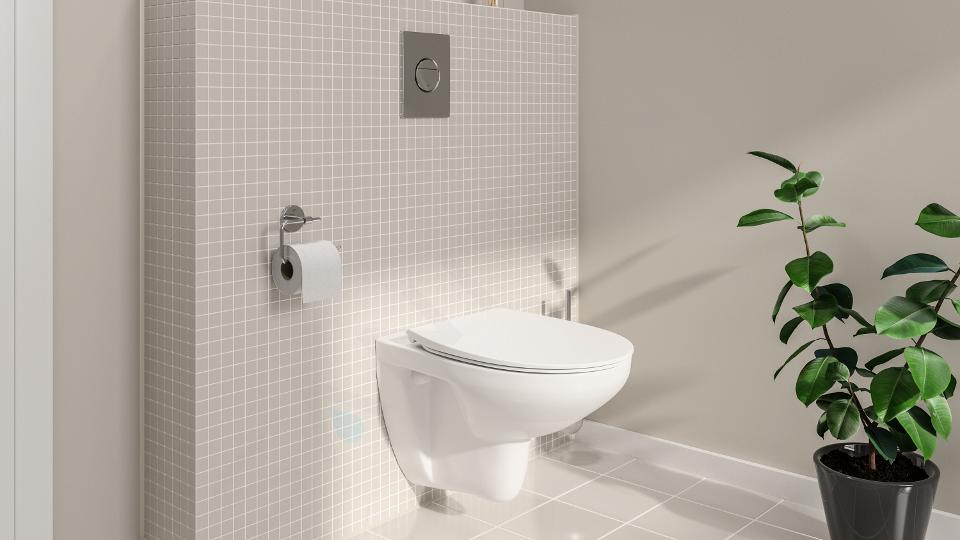 In Kameel mild Grohe Bau Ceramic - Hangend toilet met Slim wc bril, softclose, rimless,  alpine wit 39899000 | Sanitino.nl