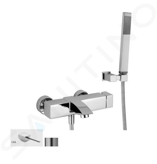 Paffoni Level - Grifo de bañera, con accesorios, acero inoxidable LEA023ST