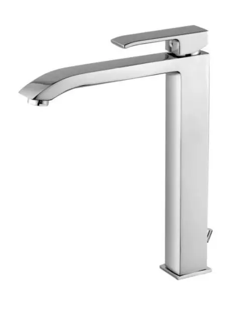 Paffoni Level - Grifo de lavabo, con desagüe, acero inoxidable LES085ST